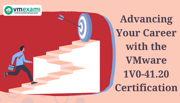 Professional holding VMware 1V0-41.20 Certification with a backdrop of network virtualization graphics.