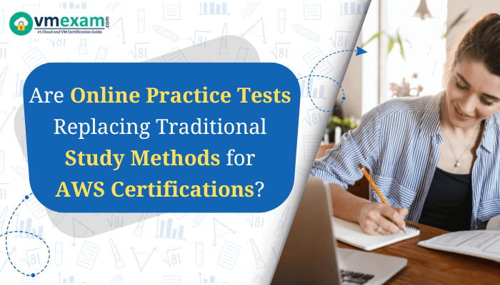 Image of a woman studying, featuring the question about online tests vs. traditional methods.
