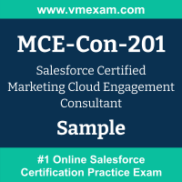 MCE-Con-201 Braindumps, MCE-Con-201 Exam Dumps, MCE-Con-201 Examcollection, MCE-Con-201 Questions PDF, MCE-Con-201 Sample Questions, Marketing Cloud Engagement Consultant Dumps, Marketing Cloud Engagement Consultant Official Cert Guide PDF, Marketing Cloud Engagement Consultant VCE, Salesforce Marketing Cloud Engagement Consultant PDF